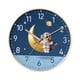 thumbnail image 3 of Reloj De Pared Redondo Silencioso Analógico De Dibujos Animados Para Sala De Estar Dormitorio Niños Astronauta Luna, 3 of 5