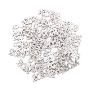 Magideal - 100 Uds. 2024 Pulseras Con Dijes De Números De Año, Collares, Colgantes Con Números Antiguos, Decoración De Joyería Para Fabricación De Hallazgos De J Plata