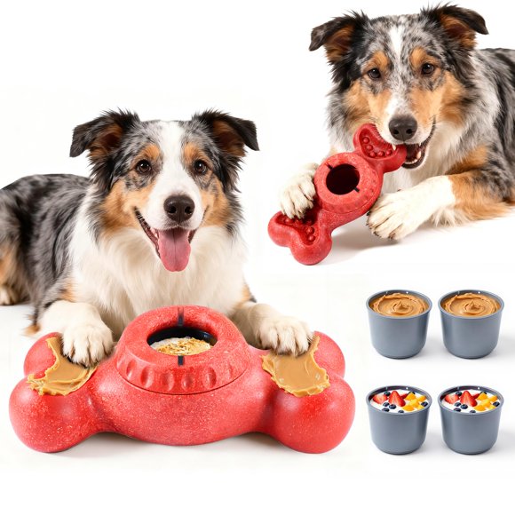 Juguete para perros EHWZ Hueso Congelado Rojo Rellenable para lamer
