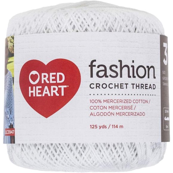 Red Heart Fashion Crochet, Thread Size 3, White