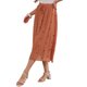 thumbnail image 4 of INSPIRE CHIC Falda Vintage de Lunares para Mujer, Falda Midi de Línea A Plisada Casual con Cintura Elástica S Naranja Quemado, 4 of 6