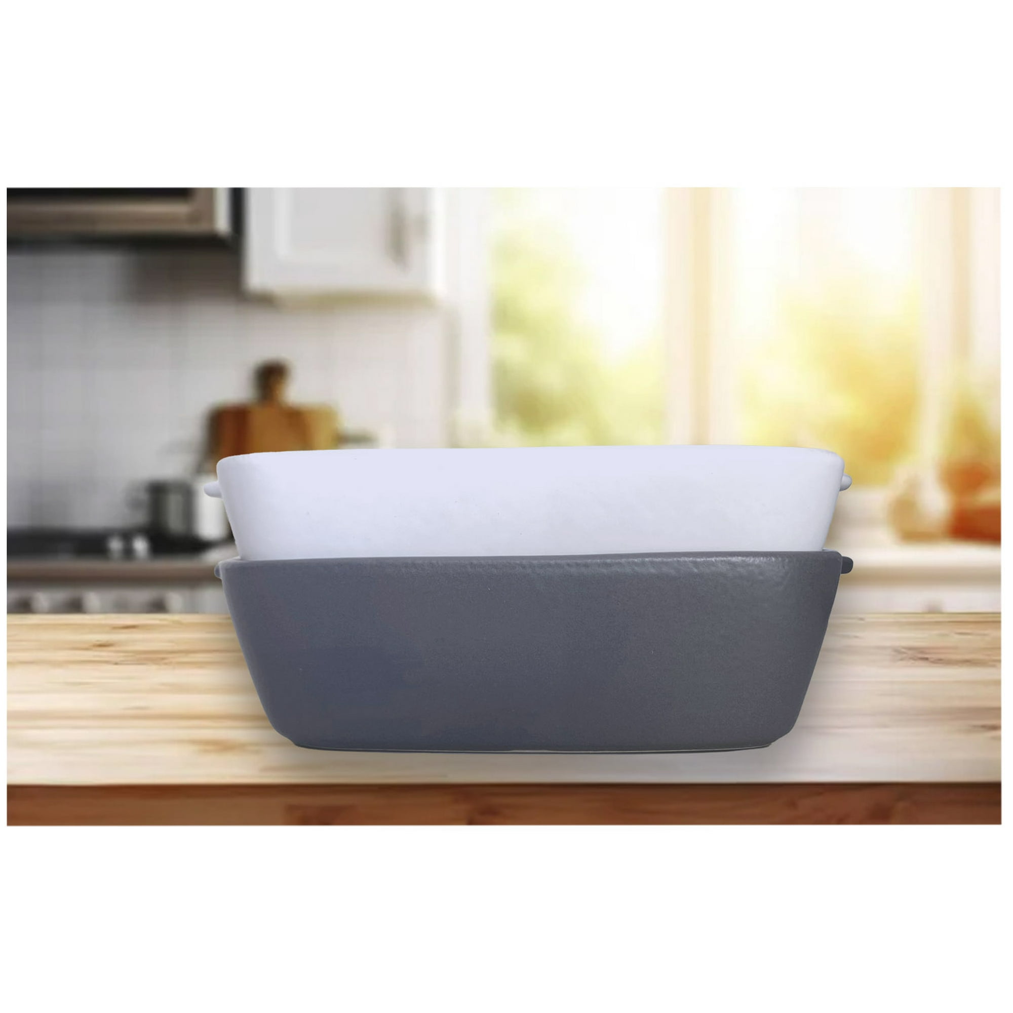 Genérico - Set 2 Fuentes De Cerámica Tipo Gres Atk-027