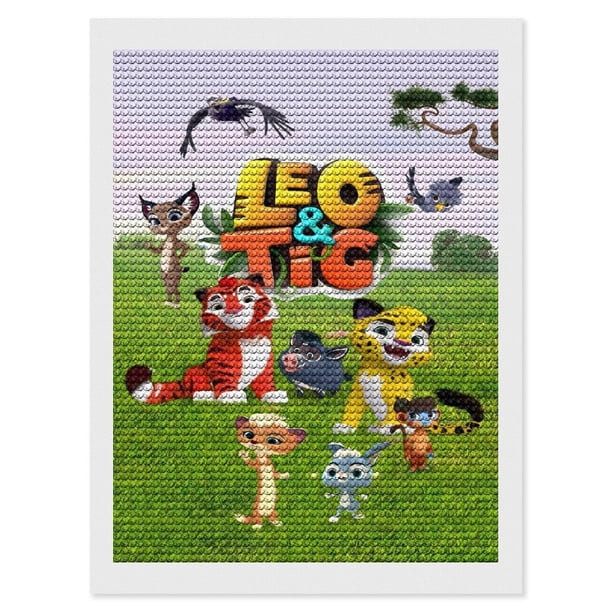 Leo y Tig Kits de Pintura de Diamantes para Adultos 5D DIY Diamond Art Kits Full Drill Diamond Dots para Regalo Decoración de Pared y Relajación Artes de Gemas 30*40cm