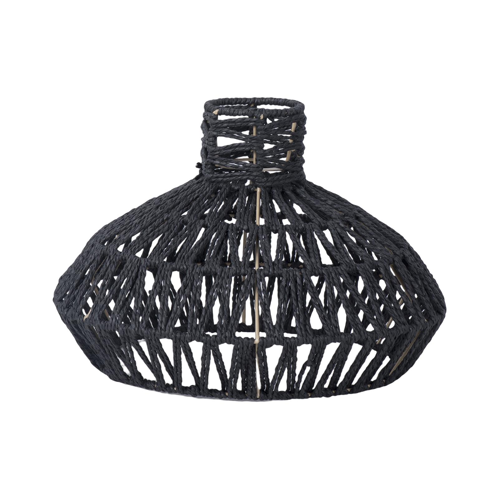 Ioensy - Pantallas De Lámparas De Cuerda Tejida Cubierta De Accesorio De Luz De Techo Montaje De Lámpara Colgante Pantalla Negra