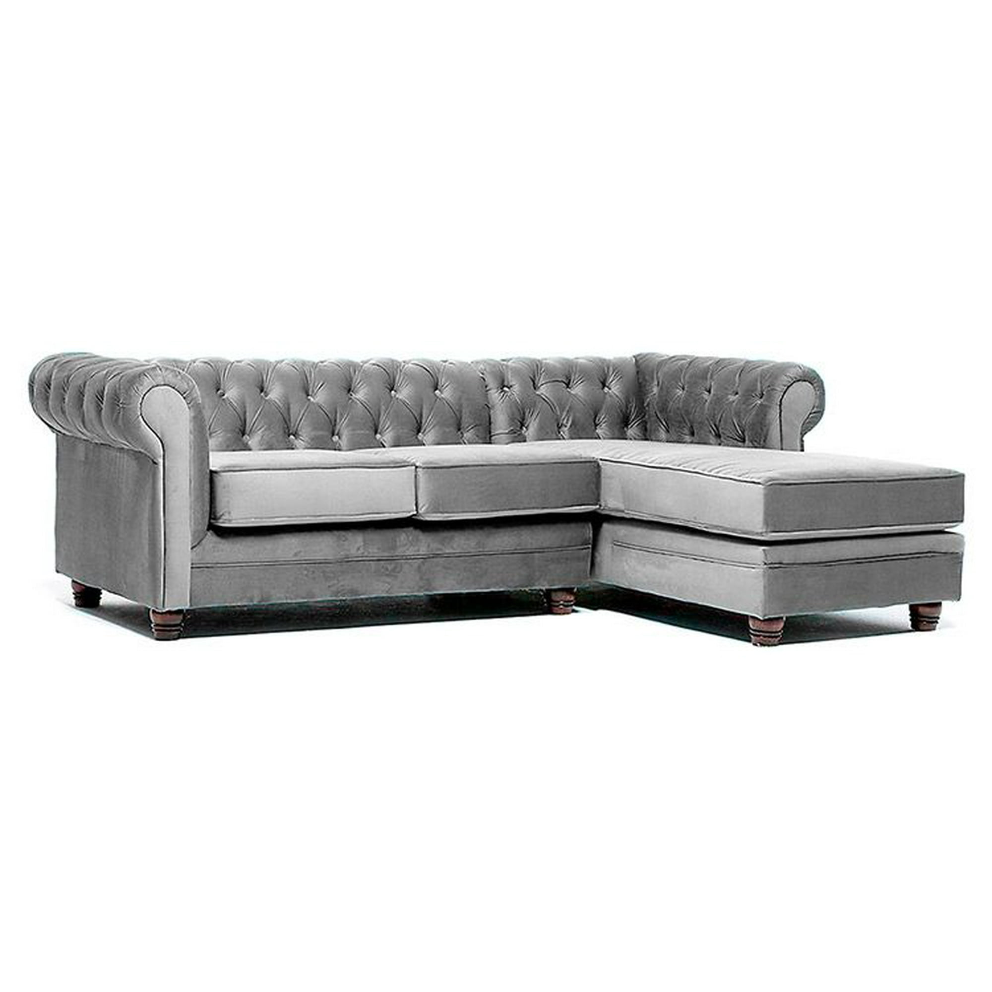 Barra Desing - Sofá Seccional Design Chesterfield Derecho 3 Cuerpos Felpa