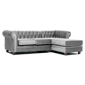 Barra Desing - Sofá Seccional Design Chesterfield Derecho 3 Cuerpos Felpa
