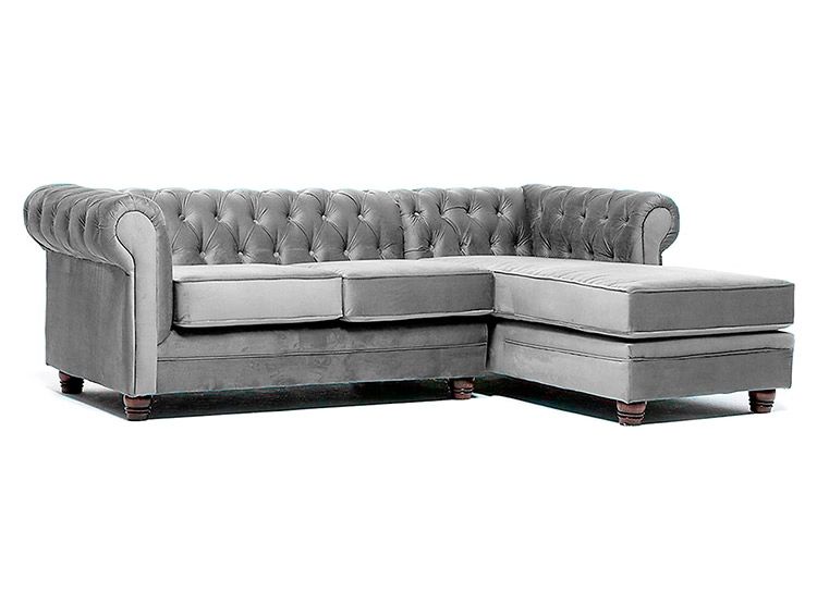 Barra Desing - Sofá Seccional Design Chesterfield Derecho 3 Cuerpos Felpa