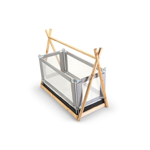 Bebe Sure - 4 Barandas Para Cama Transición/ Montessori 90X90X180X180 Cm Gris Altura Colchón Hasta 27 Cm