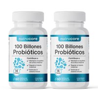 Nutracore - Probióticos 100 Billones 14 Cepas - Pack 2 X 60 Cápsulas Vegetales