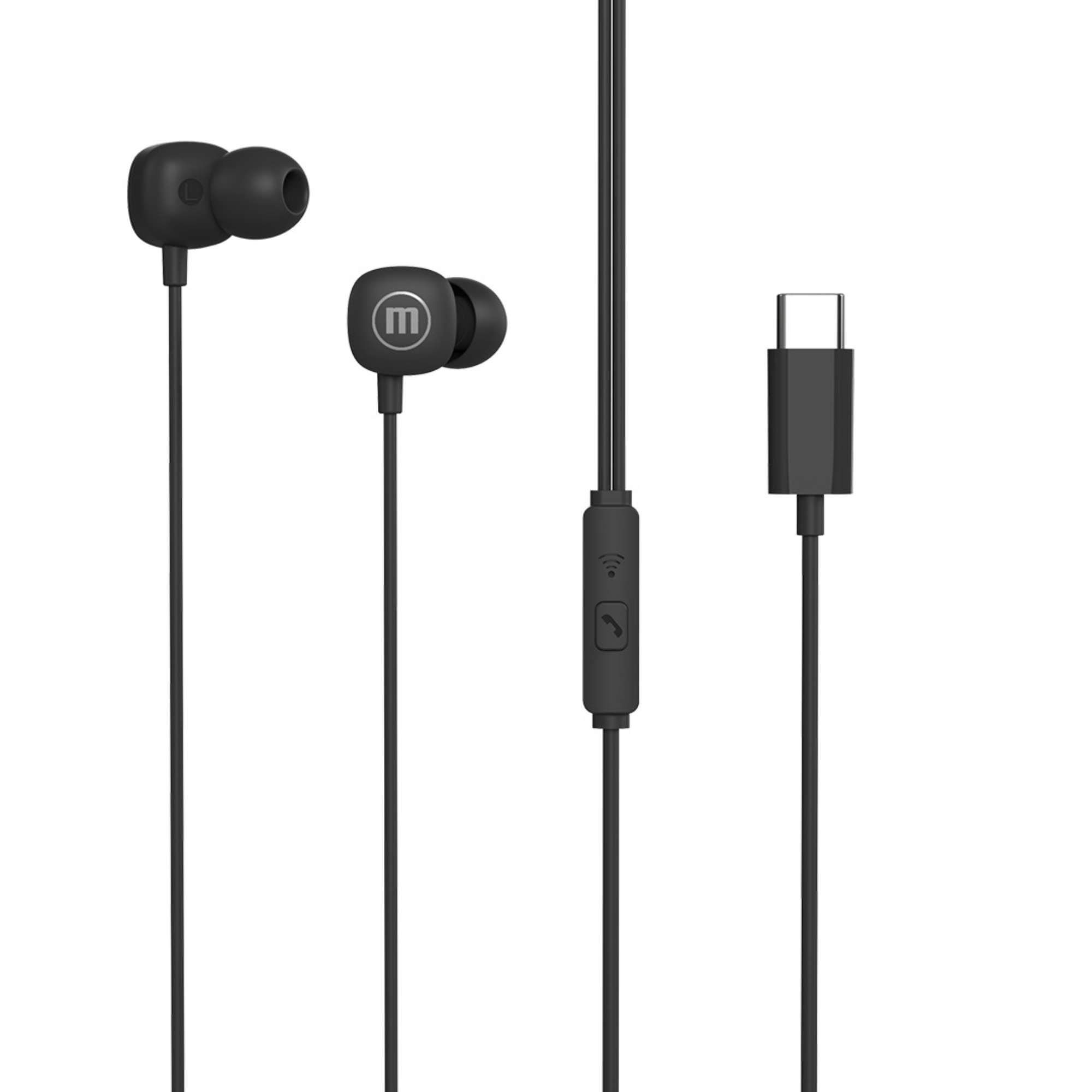 Maxell - Audífonos In Ear Square Alambrico Tipo C Negro