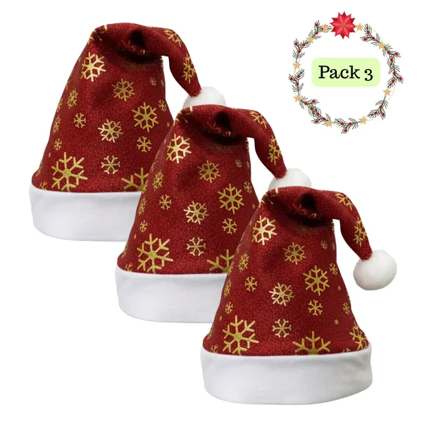 Pack 3 Gorros Viejo Pascuero Premium Navidad Festividad Diseños Varios