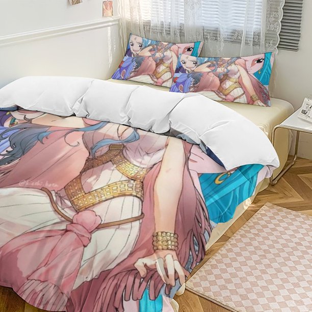 Nefeltari Vivi Bed Duvet Cover Funny Anime Cartoon Bedding Sets Lightweight 3 Piece Comforter Sets