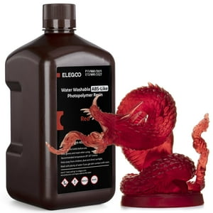 Impresora 3D De Resina Elegoo, Lavable Con Agua, Tipo Abs, Color Rojo Transparente, 2 Kg