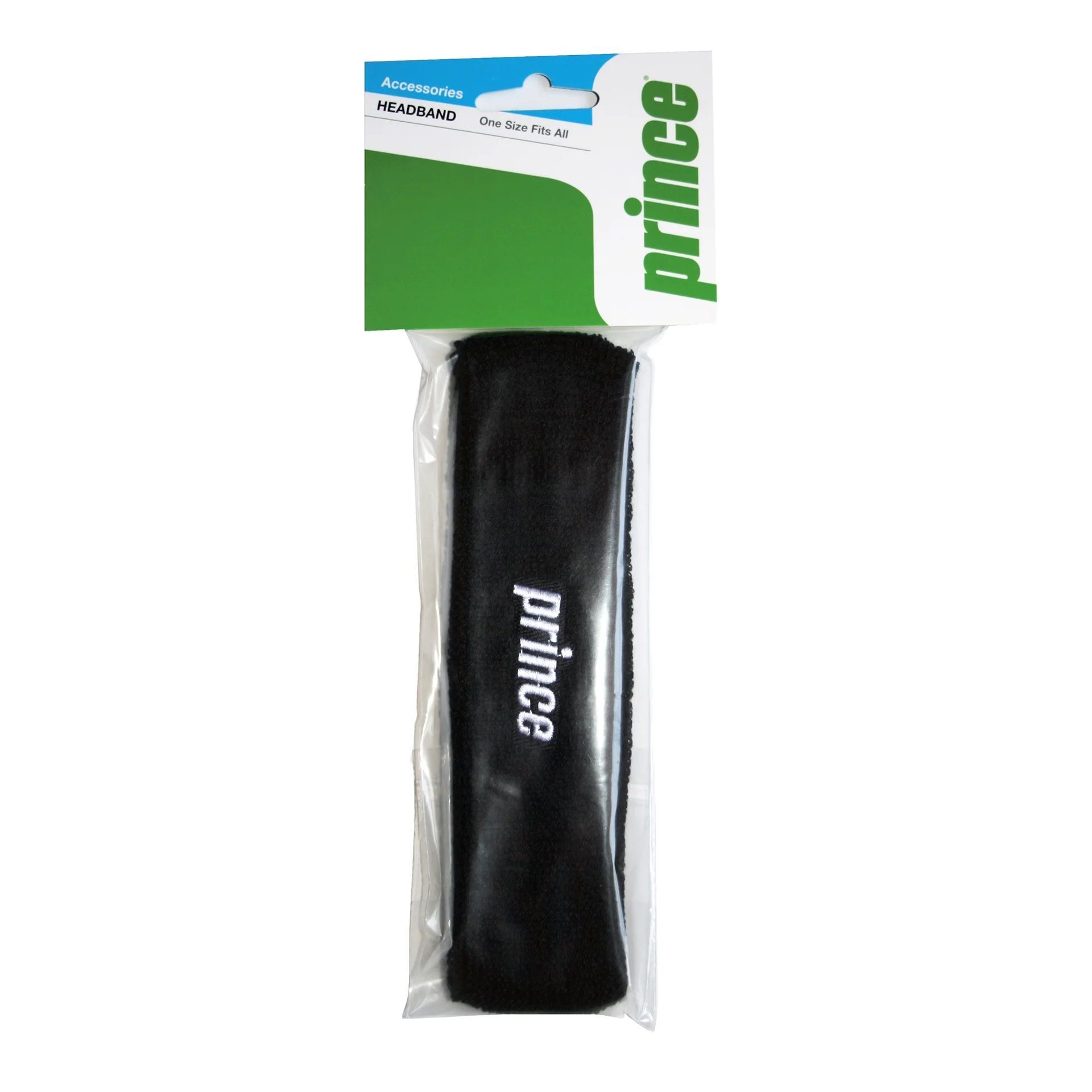Cintillo Prince Negro Logo Blanco Tenis Padel