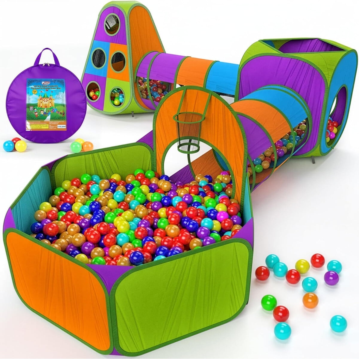 Carpa Infantil Playz 5 Piezas Panel Piscina Pelotas