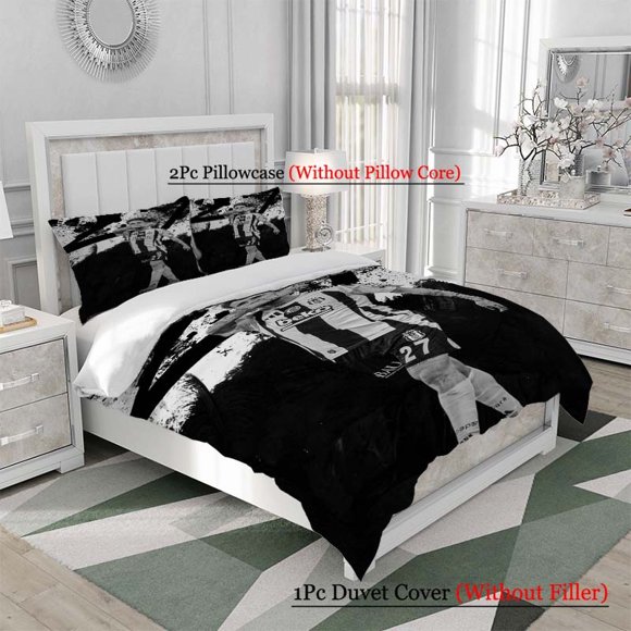 Besiktas Player No. 27 Rafa Silva Black And White Style Pattern Three-Piece Set Soft And Comfortable bedding Suitable for All Seasons