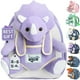 thumbnail image 1 of Mochila Naturally KIDS con forma de triceratops con dinosaurios morados para niños de 3 a 5 años, 1 of 3