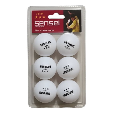 Set 6 Pelotas Ping Pong 3 Estrellas Sensei® - Tenis De Mesa