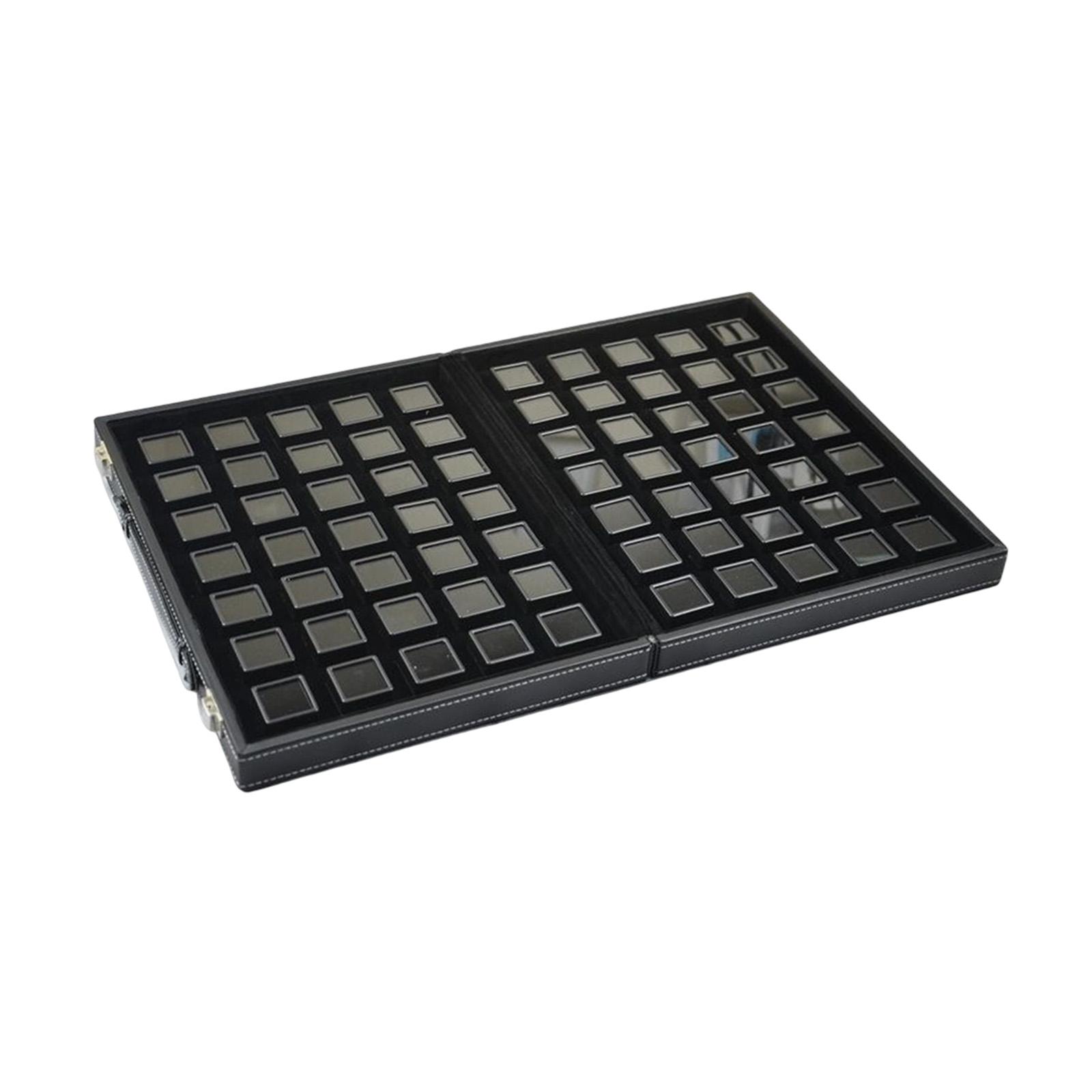 Ioensy - Diamond Gemstone Display Tray Multigrid Showcase Portable Para Store Show Black 70 Grid