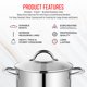 thumbnail image 4 of Olla Stockpot Bakken-Swiss Deluxe de acero inoxidable de 8 litros con tapa, 4 of 6