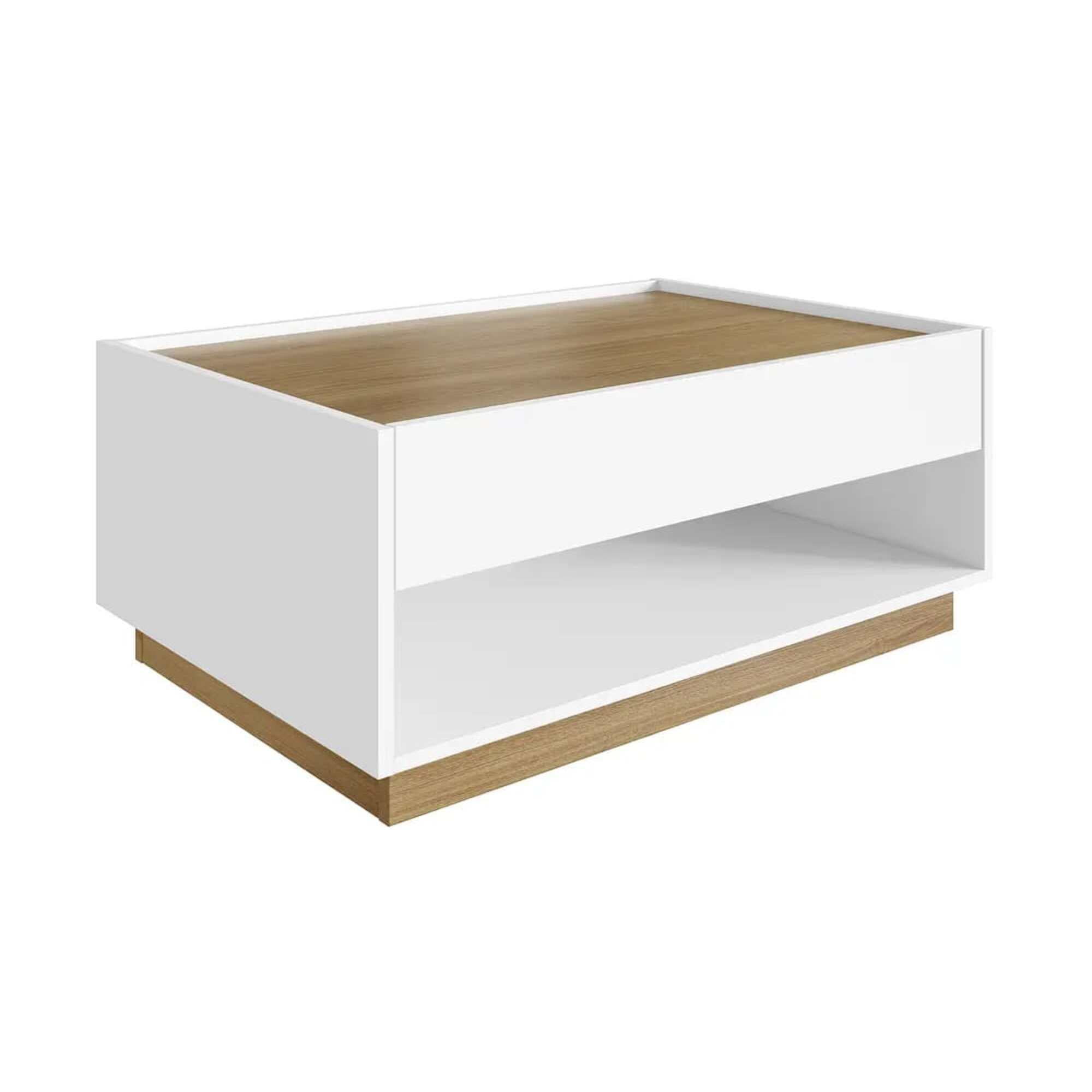 Bedesign - Mesa De Centro Bari Con Gaveta Blanco Miel