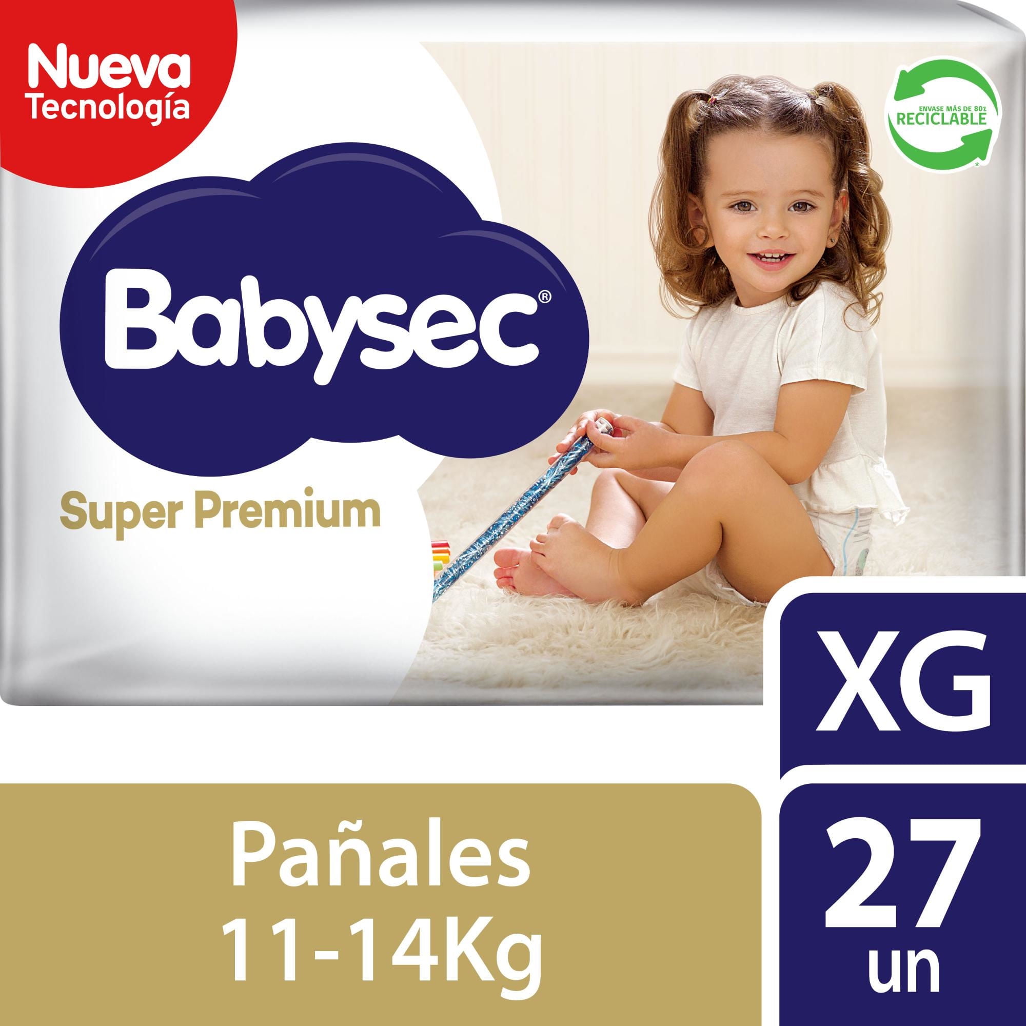 Pañales De Bebé Súper Premium Cuidado Total Xg, 27 Un 27 Un Babysec