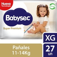 Pañales De Bebé Súper Premium Cuidado Total Xg, 27 Un 27 Un Babysec