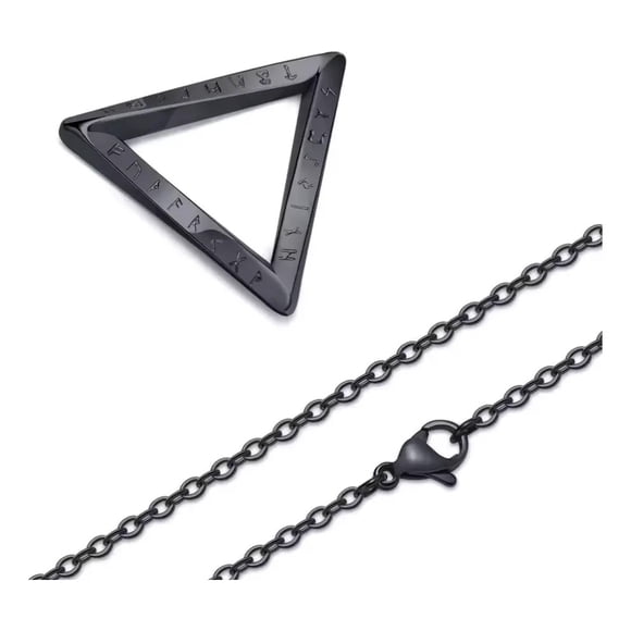 Collar Vikingo Titanio Triangulo Runas Nordicas