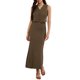 thumbnail image 1 of INSPIRE CHIC Conjuntos de falda de 2 piezas de verano para mujeres con tops de chaleco de cuello en V y faldas midi, atuendos elegantes y casuales S Marrón, 1 of 6