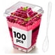 thumbnail image 1 of Vasos transparentes de plástico para postres Crystry de 5 oz, paquete de 100 con tapas, 1 of 6