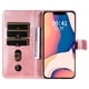 thumbnail image 5 of Funda con Cremallera para iPhone 13 Mini, Carcasa Cartera de Cuero PU con Soporte y Tarjetero, 5 of 6