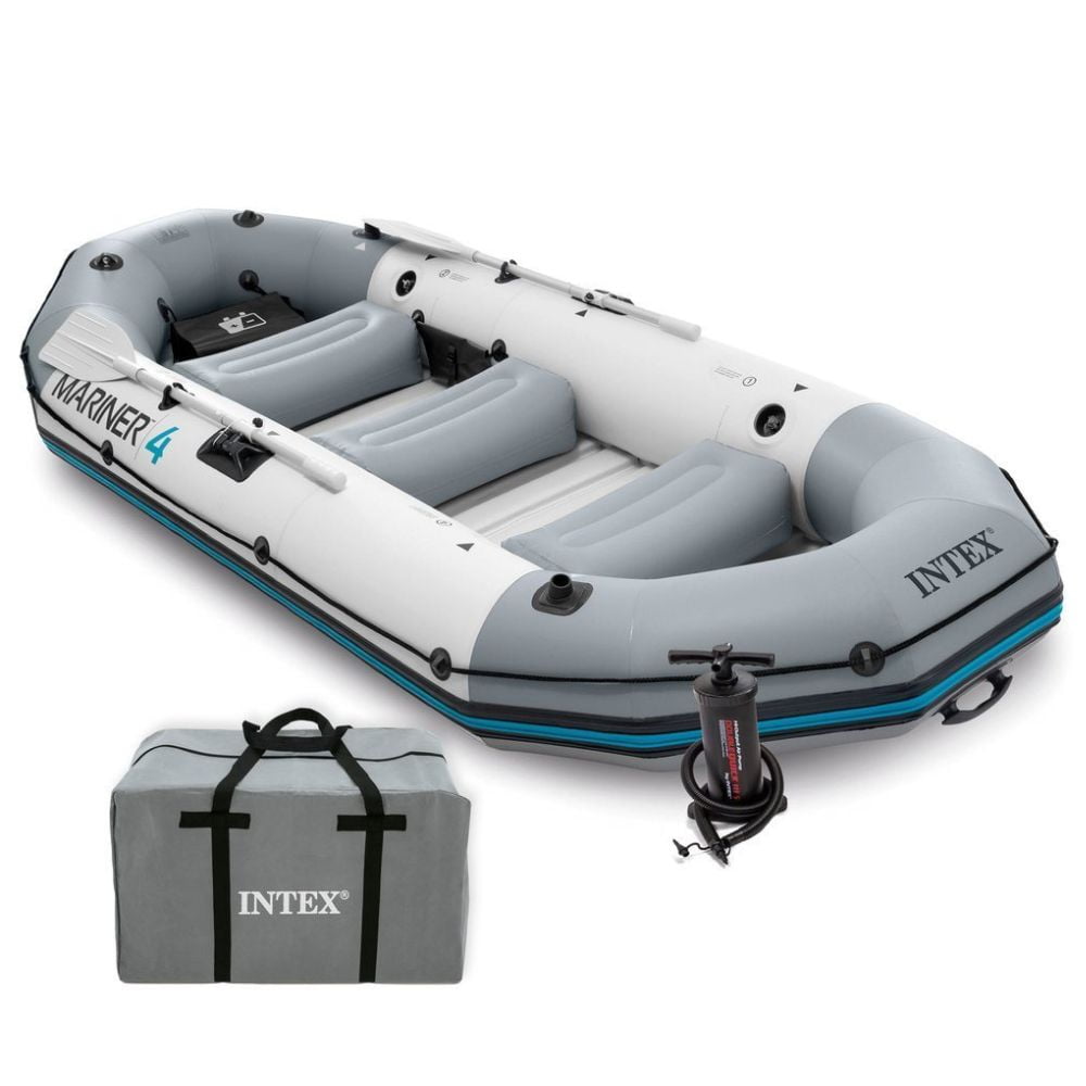 Intex - Bote Inflable Mariner 4 Set Capacidad 500 Kg