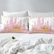 thumbnail image 4 of 3PCS Pink Bedding White Duvet Cover Full Kids Bedding Gold Glitter Crown Castle Fairy Tale Princess Comforter Bedspread Quilt Cover, 4 of 5