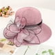 thumbnail image 1 of Women's Wide Brim Straw Bucket Hat with Floral Mesh Fascinator for Church, Weddings, and Beach Sun Protection - Perfect Valentine's Gift, 1 of 5