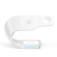 Genérico - Soporte Cargador Inalámbrico Para Iphone 15 14 13 12 Pro Max, Samsung Galaxy S23 S22 S21 Ultra, Airpods Pro 2, 3 En 1 Estación De Carga Rápida Con Indicador Led, Negro-Blanco