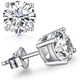 thumbnail image 1 of Aros Paris Jewelry 18k White Gold Created White Sapphire 4 Carat Round Stud Plated Mujeres, 1 of 3