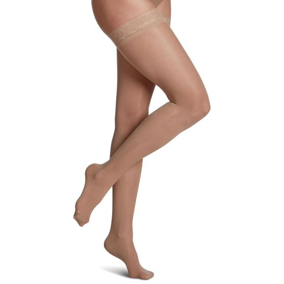 Media alta Sigvaris 15-20 mmHg Transparente color miel - Talla pequeña