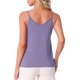 thumbnail image 3 of INSPIRE CHIC Camisolas sin mangas para mujer de regreso a clases, pijamas, capa base, tirantes finos, camiseta sin mangas con cuello en V para dormir, M Morado, 3 of 6