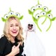 thumbnail image 4 of Diadema CCINEE Alien de Peluche - Pack de 2, Verde con Tres Ojos, 4 of 7
