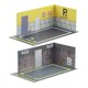 thumbnail image 4 of 2x 1/24 Modelo De Coche Diorama Estacionamiento Paisaje Pantalla Escena YellowWallGrayWall, 4 of 5