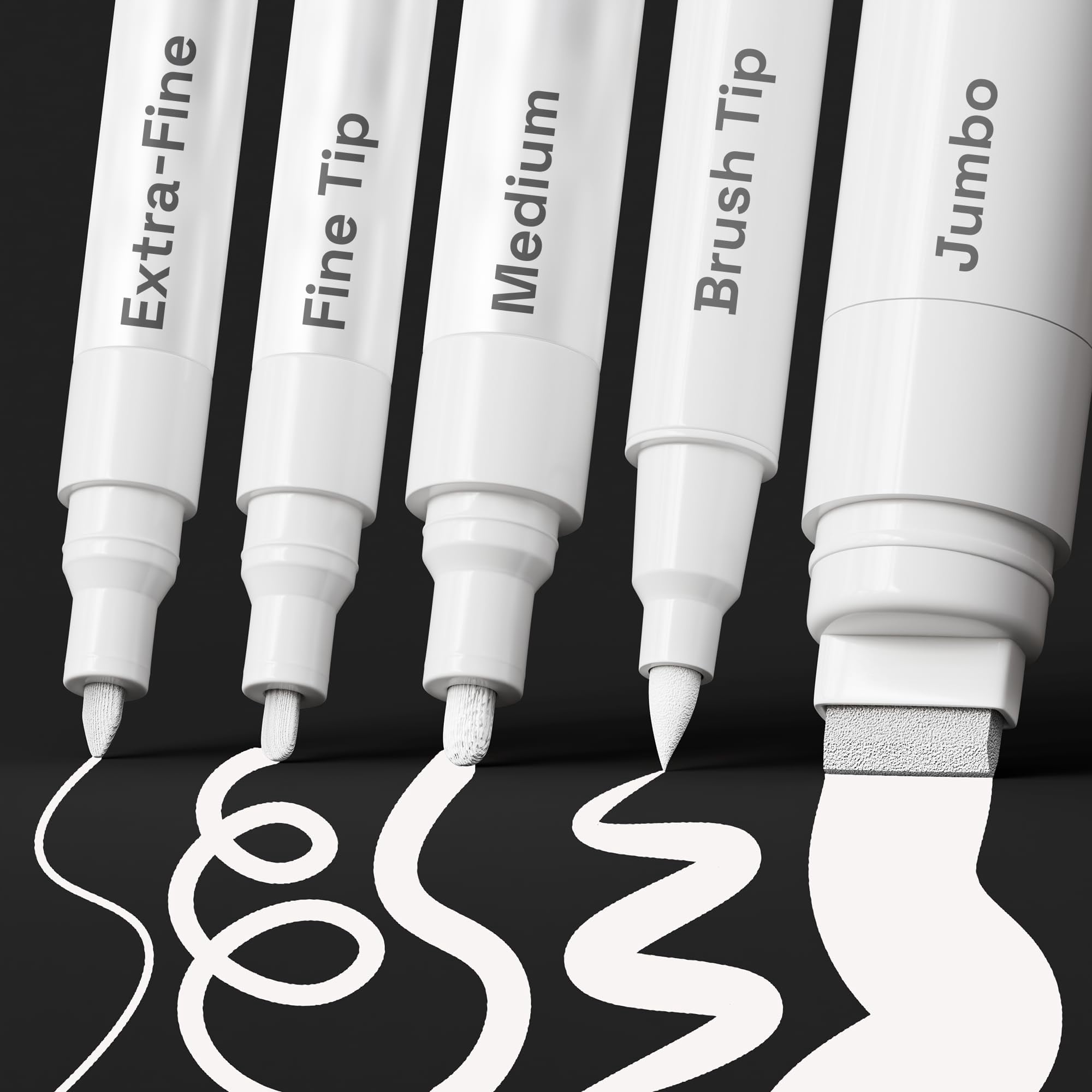 Bolígrafos Artistro 5, Acrílicos Blancos, Punta Diferente, 5 Ml