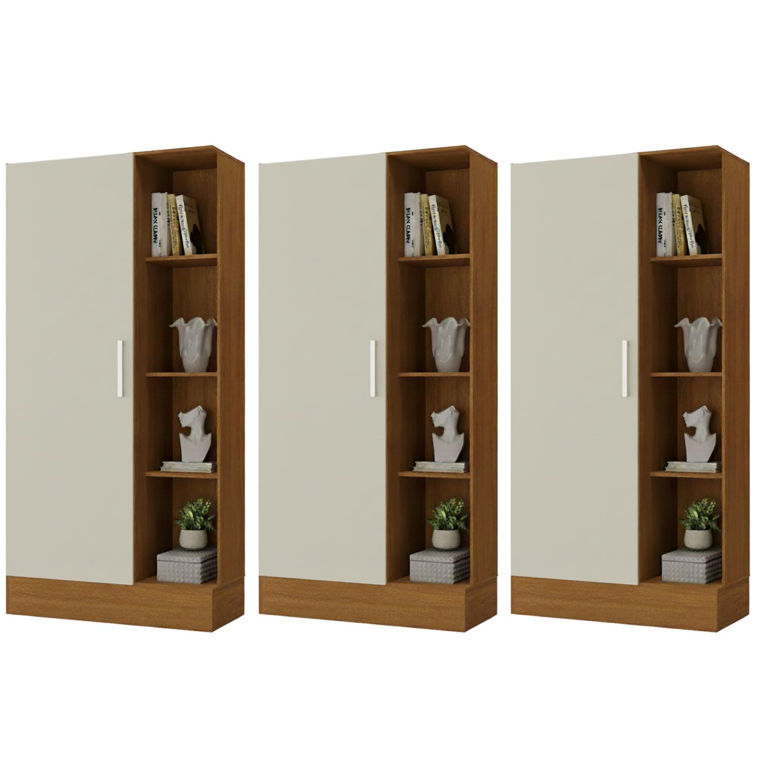 Movelaria - Combo 3 Clóset Zapatero 174x75x35cm Off White R15x3 Blanco