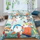 thumbnail image 1 of Juego de ropa de cama con estampado digital 3D de Doraemon con funda de almohada, funda nórdica de microfibra suave de acero inoxidable, juego de 3 piezas, funda de edredón de gato azul pequ, 1 of 3