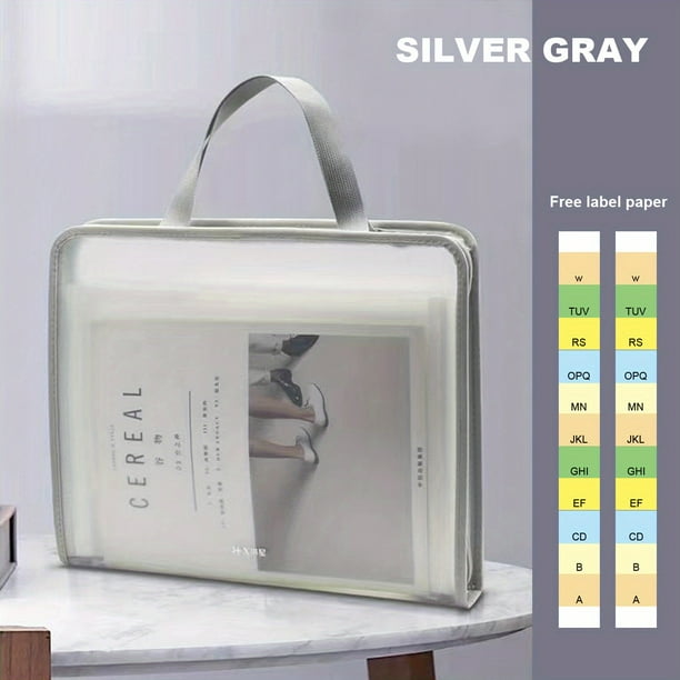13-Layer A4 Portable Accordion Folder - Transparent, Waterproof, Hand-held, Expandable File Storage Bag - Perfect for Office & Student Organization!