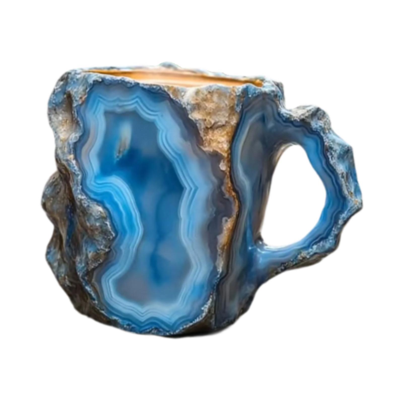 Magideal - Taza De Café Taza De Té Amante Del Té Regalo De Vacaciones Coleccionable Interior Exterior Irregular, Taza De Té De Cultura Oriental, Taza De Té Hecha Azul