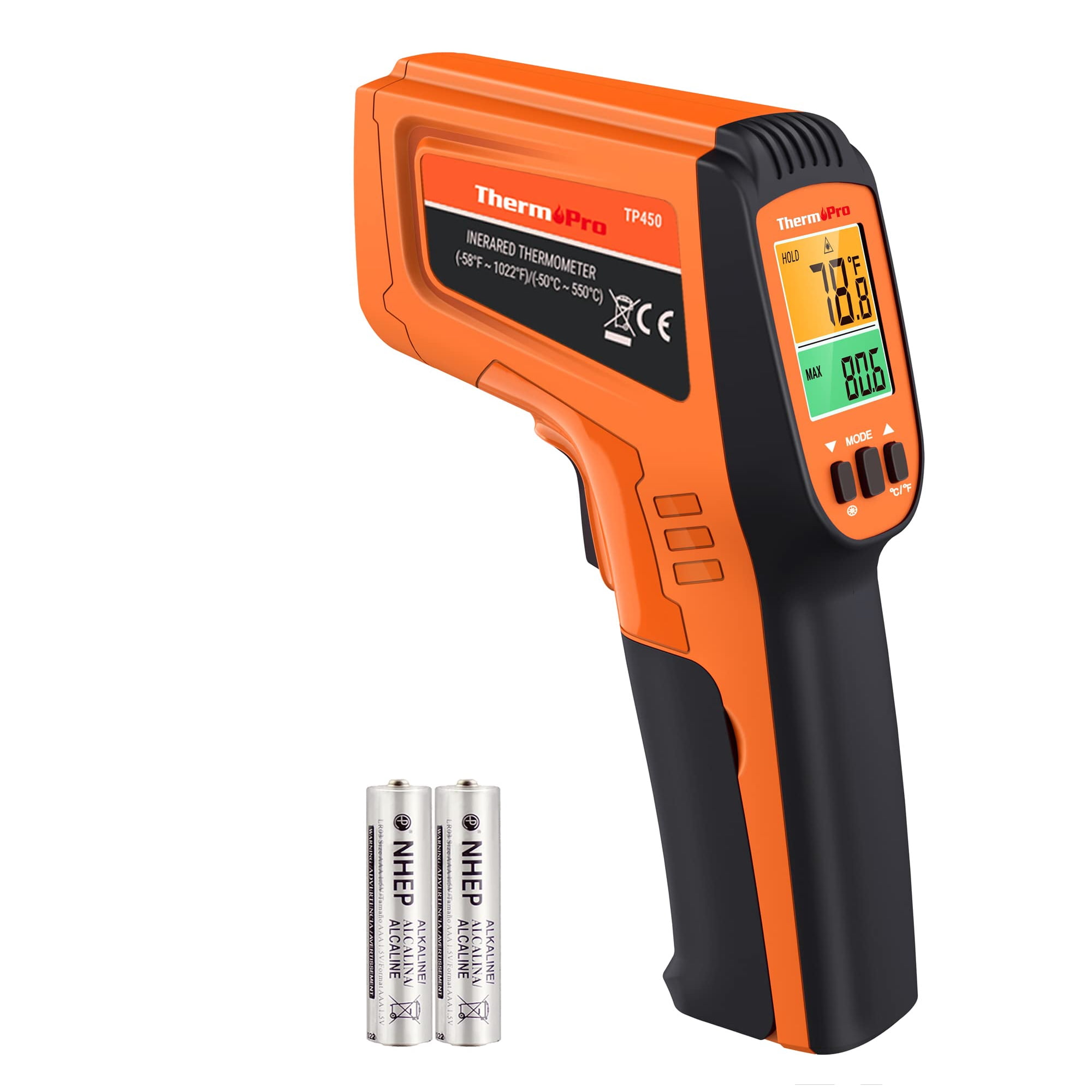 Termómetro Infrarrojo Thermopro Tp450, Pistola De Temperatura Láser Dual