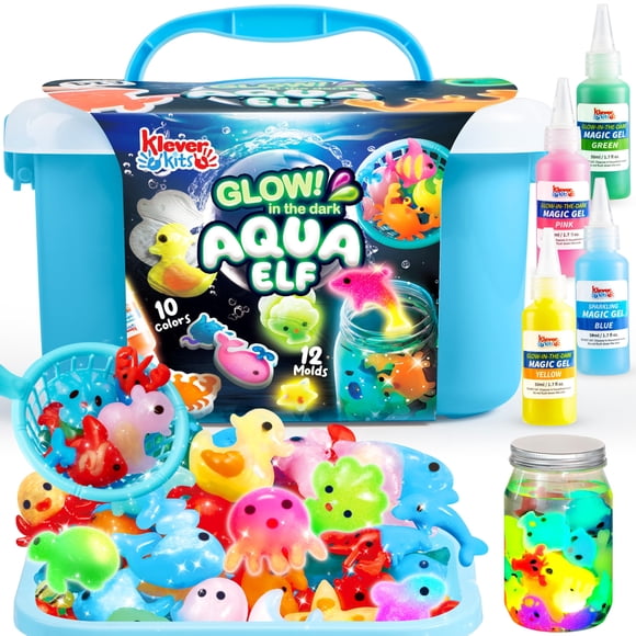 Kit de manualidades en gel con agua que brilla en la oscuridad de Klever Kits con 12 moldes