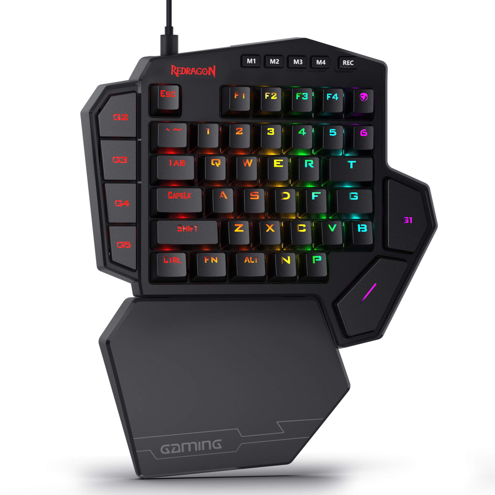 Teclado Para Juegos Con Una Sola Mano Redragon K585 Diti Rgb Con Cable