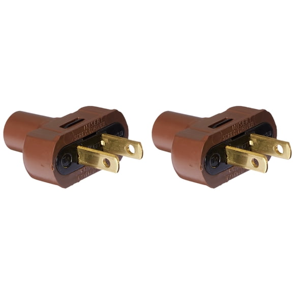 Leviton L00-48643-000 Conector plano marrón de 15 amperios y 2 polos