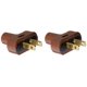 thumbnail image 1 of Leviton L00-48643-000 Conector plano marrón de 15 amperios y 2 polos, 1 of 1